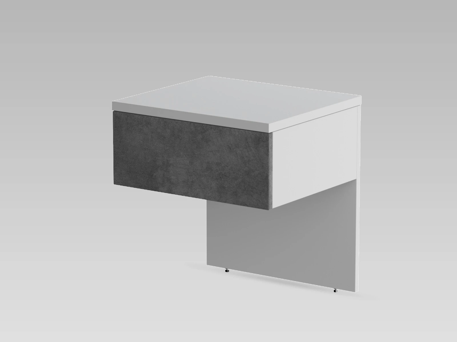 2 Commode de nuit (40 cm de profondeur) Gris perle / Anthracite Tissu