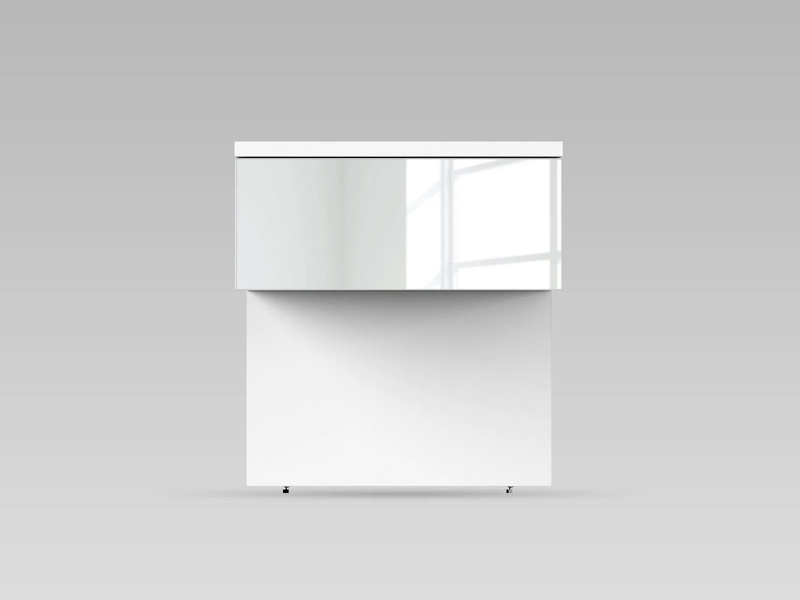 Commode de nuit Blanc / Miroir picture 1