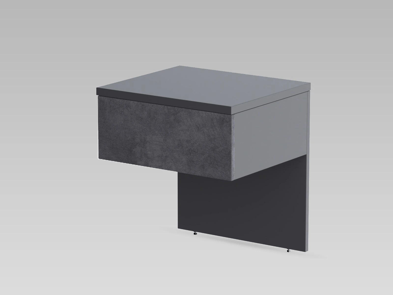 2 Commode de nuit (40 cm de profondeur) Anthracite / Anthracite Tissu